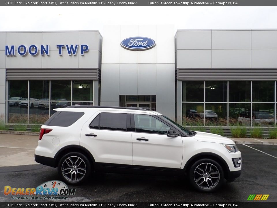 2016 Ford Explorer Sport 4WD White Platinum Metallic Tri-Coat / Ebony Black Photo #1
