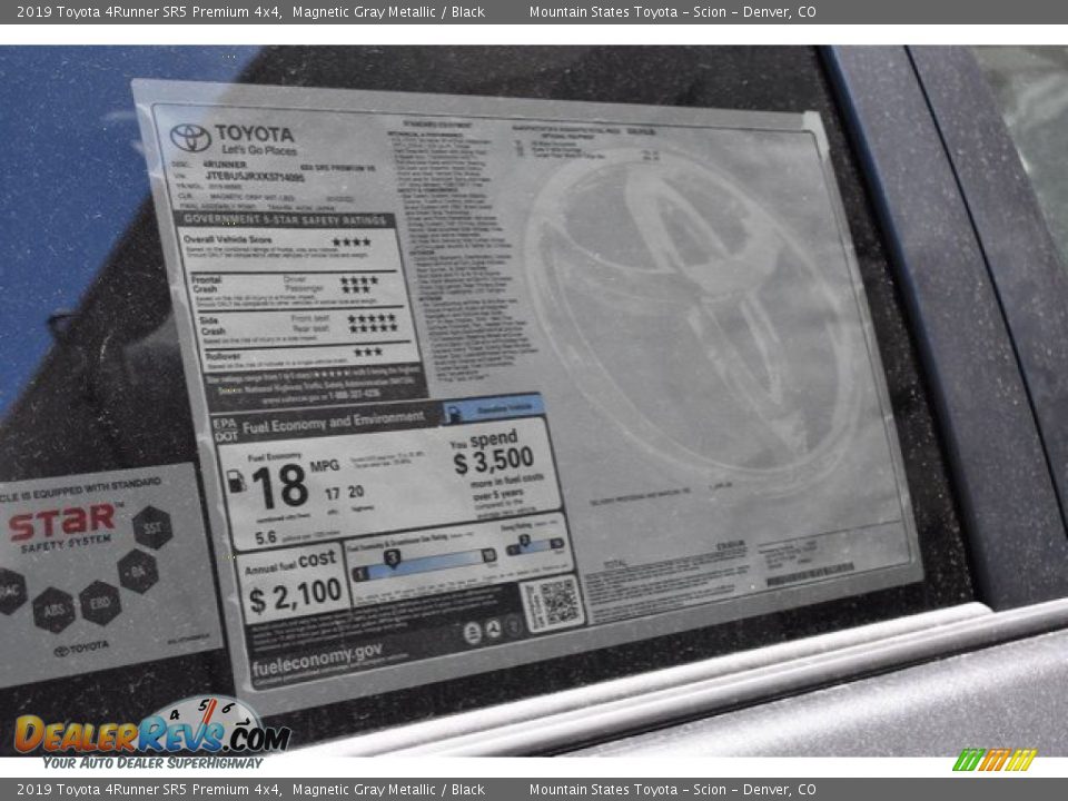 2019 Toyota 4Runner SR5 Premium 4x4 Magnetic Gray Metallic / Black Photo #10