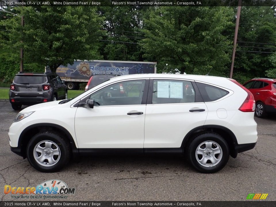 2015 Honda CR-V LX AWD White Diamond Pearl / Beige Photo #2