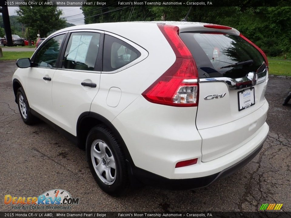 2015 Honda CR-V LX AWD White Diamond Pearl / Beige Photo #3