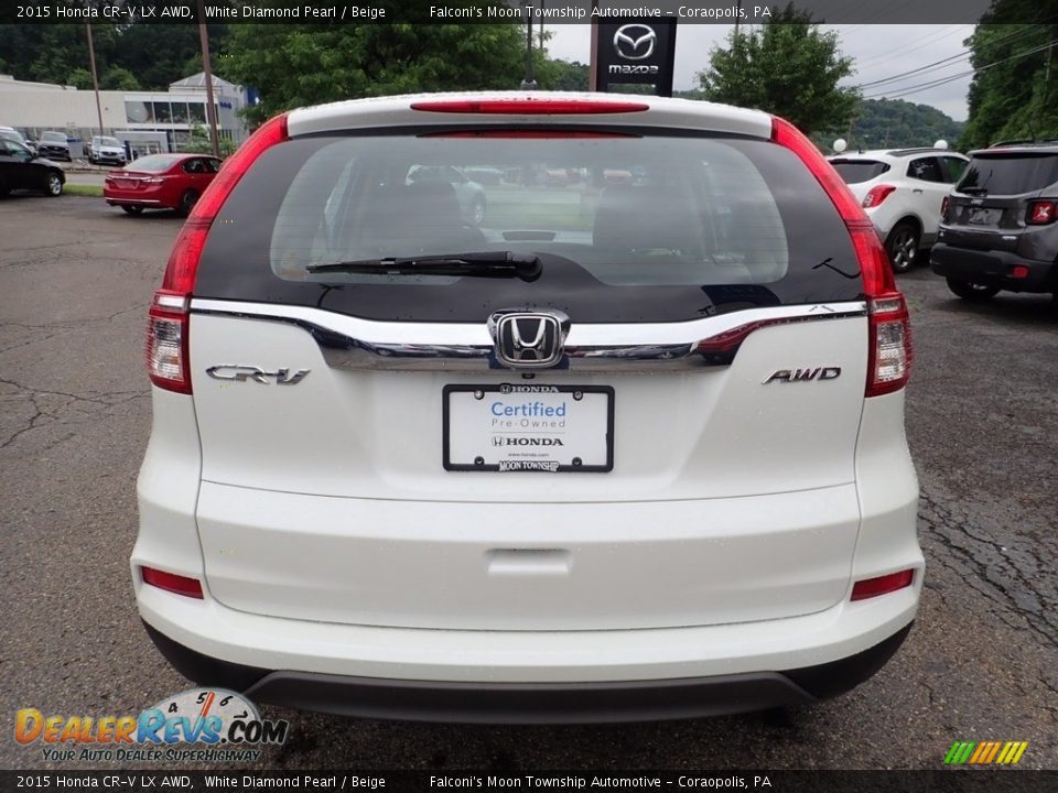 2015 Honda CR-V LX AWD White Diamond Pearl / Beige Photo #4