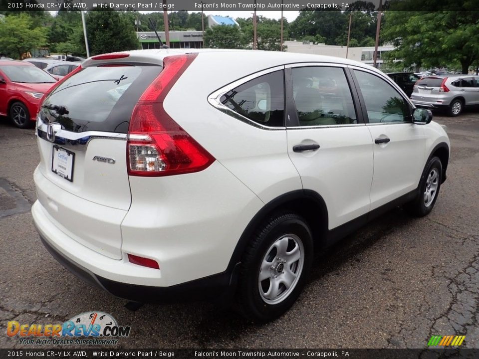 2015 Honda CR-V LX AWD White Diamond Pearl / Beige Photo #6