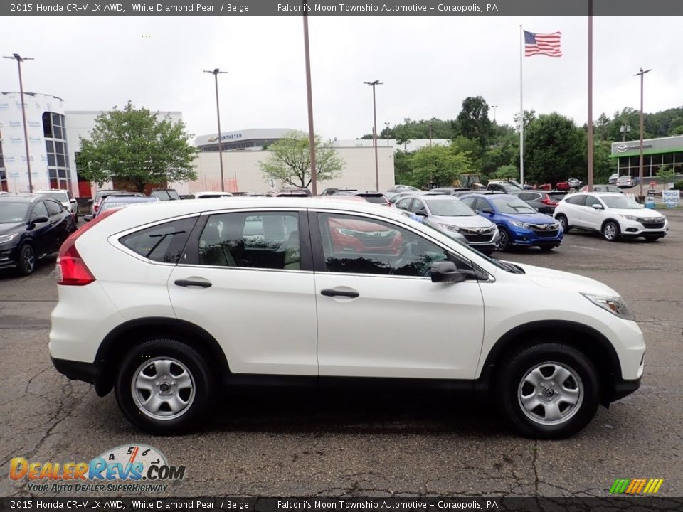 2015 Honda CR-V LX AWD White Diamond Pearl / Beige Photo #7