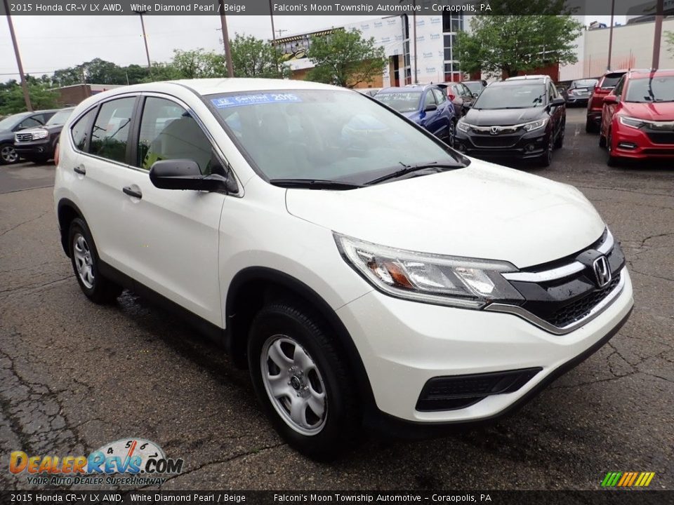 2015 Honda CR-V LX AWD White Diamond Pearl / Beige Photo #8