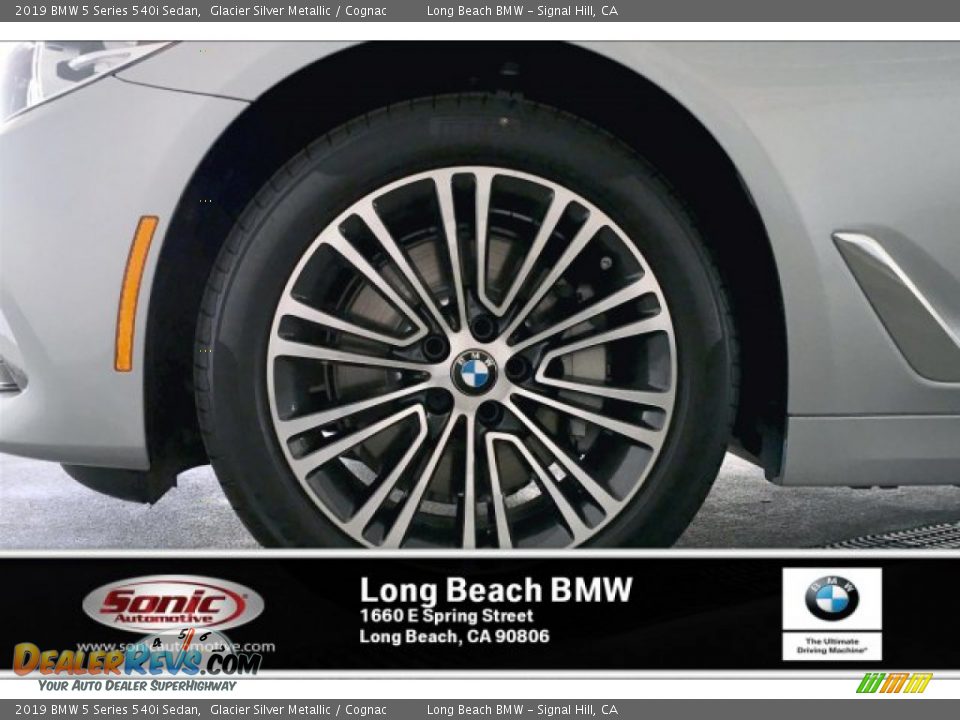 2019 BMW 5 Series 540i Sedan Glacier Silver Metallic / Cognac Photo #9