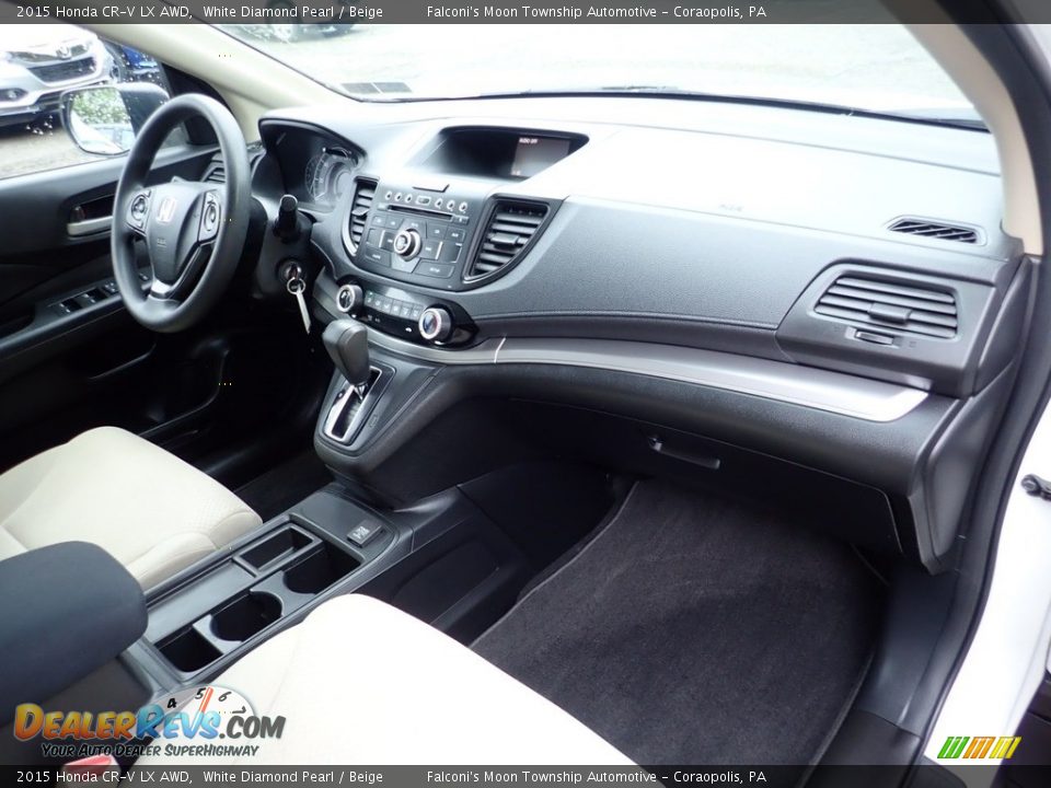 2015 Honda CR-V LX AWD White Diamond Pearl / Beige Photo #12