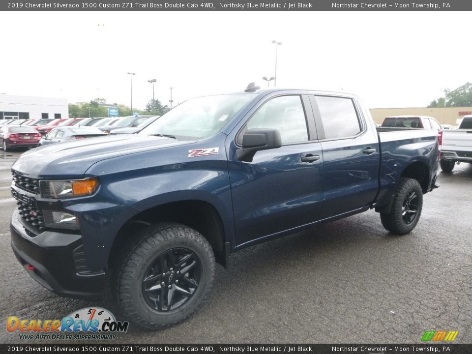2019 Chevrolet Silverado 1500 Custom Z71 Trail Boss Double Cab 4WD Northsky Blue Metallic / Jet Black Photo #1