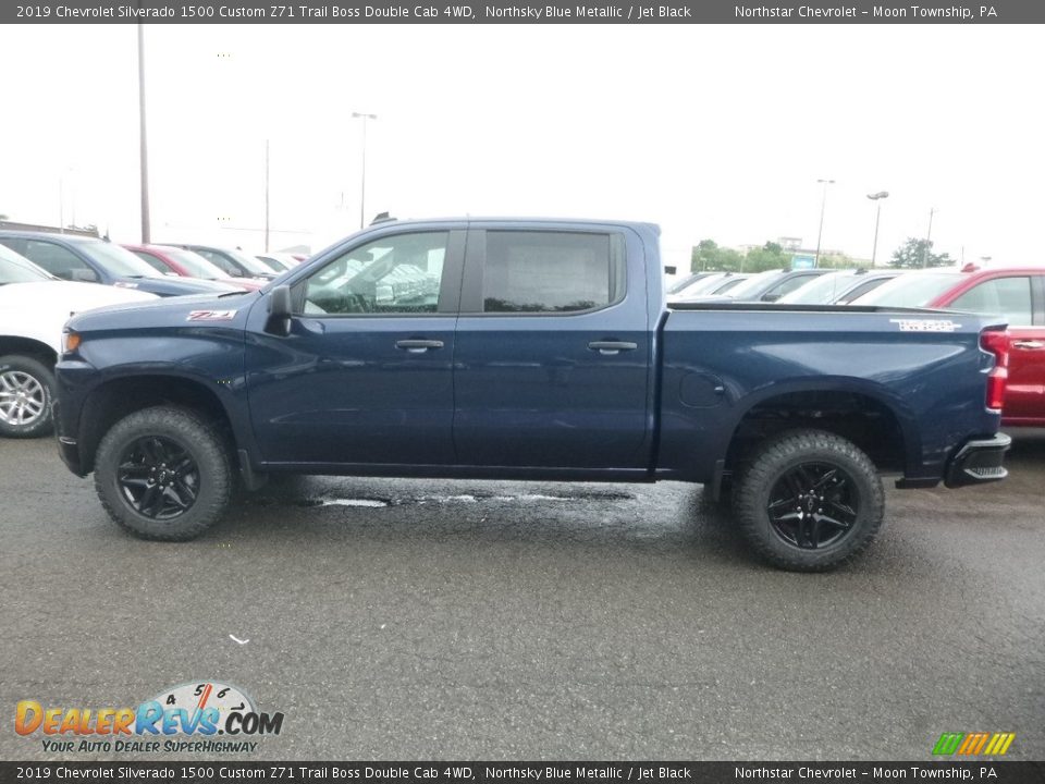 2019 Chevrolet Silverado 1500 Custom Z71 Trail Boss Double Cab 4WD Northsky Blue Metallic / Jet Black Photo #2