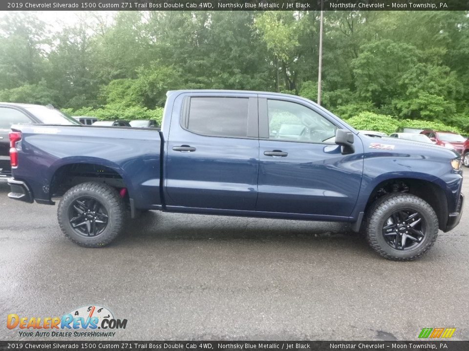 2019 Chevrolet Silverado 1500 Custom Z71 Trail Boss Double Cab 4WD Northsky Blue Metallic / Jet Black Photo #6