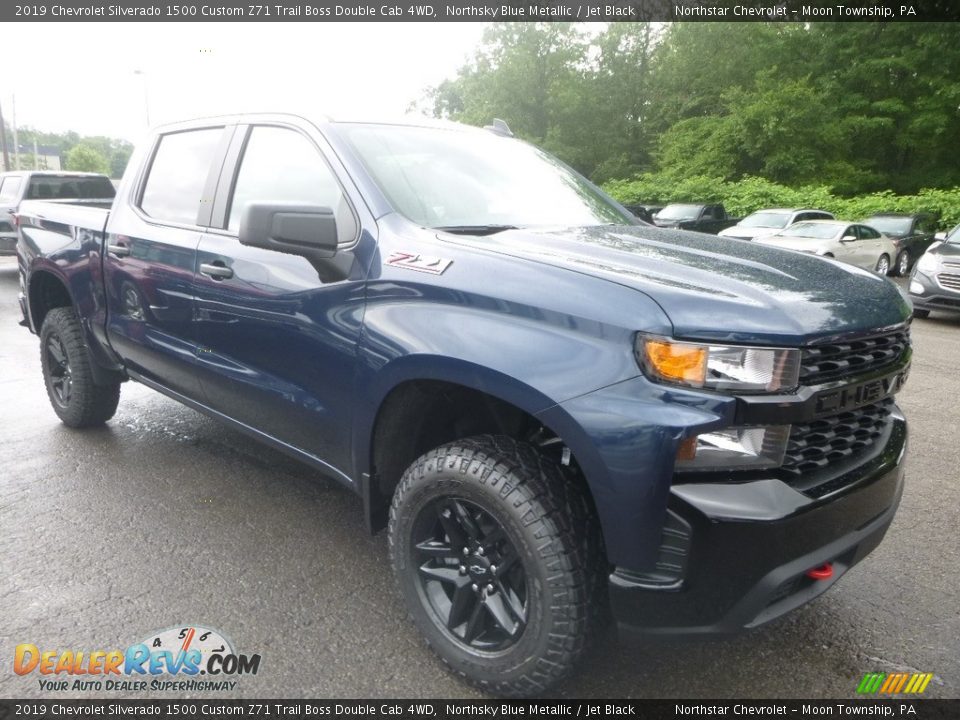 2019 Chevrolet Silverado 1500 Custom Z71 Trail Boss Double Cab 4WD Northsky Blue Metallic / Jet Black Photo #7