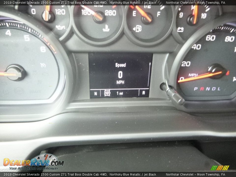 2019 Chevrolet Silverado 1500 Custom Z71 Trail Boss Double Cab 4WD Northsky Blue Metallic / Jet Black Photo #20