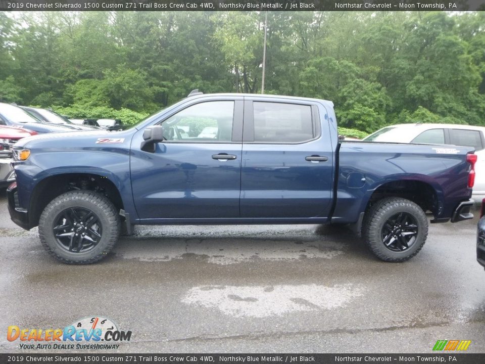 Northsky Blue Metallic 2019 Chevrolet Silverado 1500 Custom Z71 Trail Boss Crew Cab 4WD Photo #2