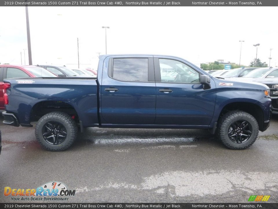 2019 Chevrolet Silverado 1500 Custom Z71 Trail Boss Crew Cab 4WD Northsky Blue Metallic / Jet Black Photo #6