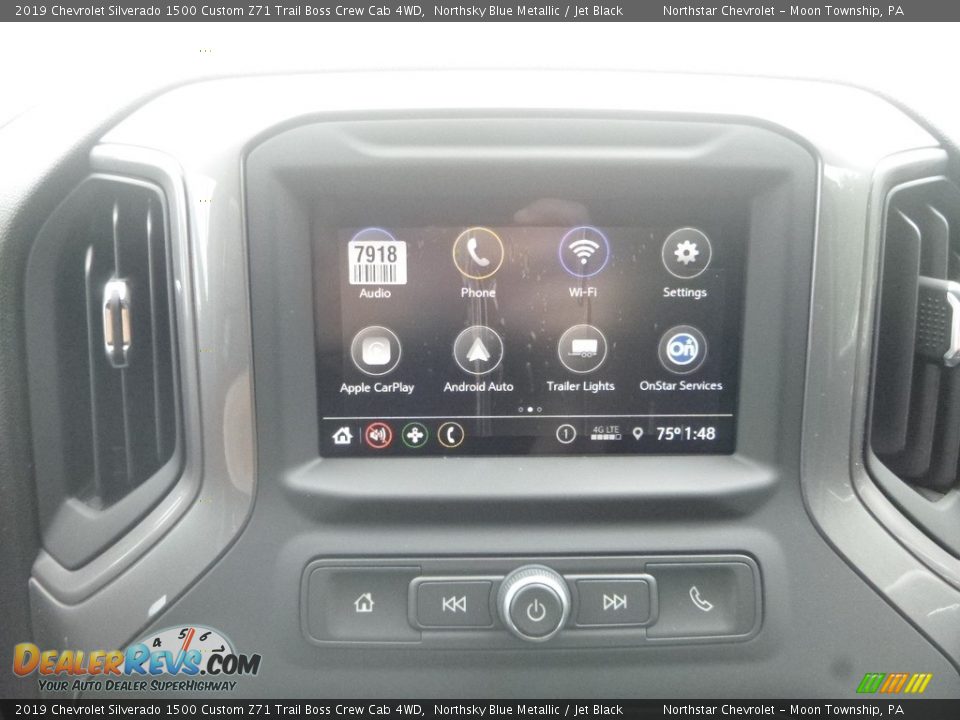 2019 Chevrolet Silverado 1500 Custom Z71 Trail Boss Crew Cab 4WD Northsky Blue Metallic / Jet Black Photo #17