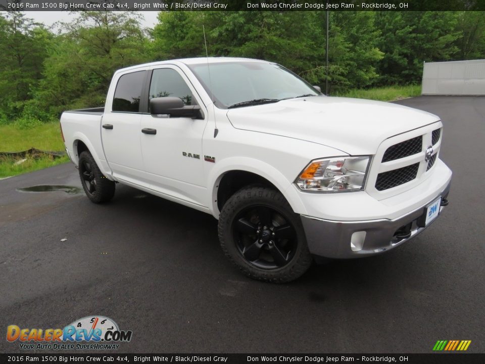 2016 Ram 1500 Big Horn Crew Cab 4x4 Bright White / Black/Diesel Gray Photo #5