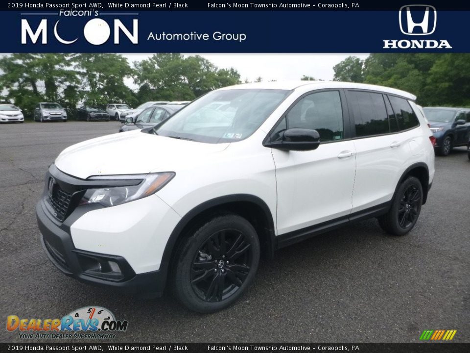 2019 Honda Passport Sport AWD White Diamond Pearl / Black Photo #1