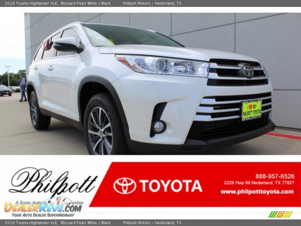 2019 Toyota Highlander XLE Blizzard Pearl White / Black Photo #1