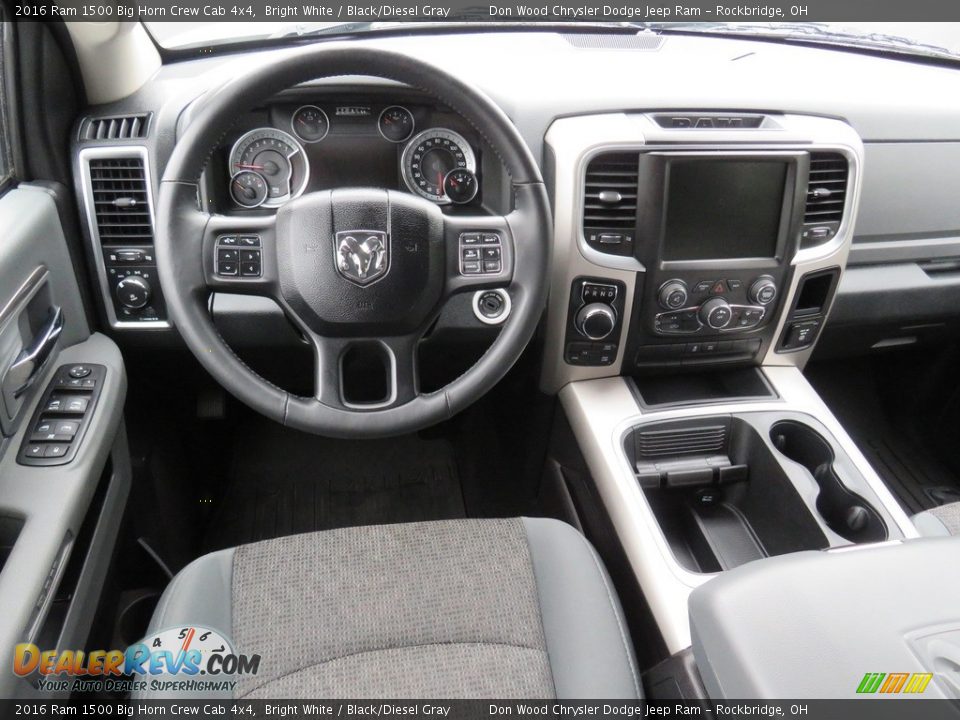 2016 Ram 1500 Big Horn Crew Cab 4x4 Bright White / Black/Diesel Gray Photo #27