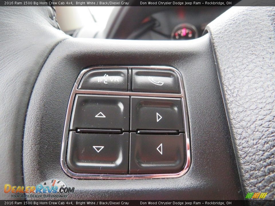 2016 Ram 1500 Big Horn Crew Cab 4x4 Bright White / Black/Diesel Gray Photo #36