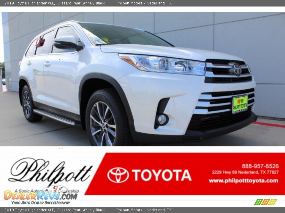 2019 Toyota Highlander XLE Blizzard Pearl White / Black Photo #1