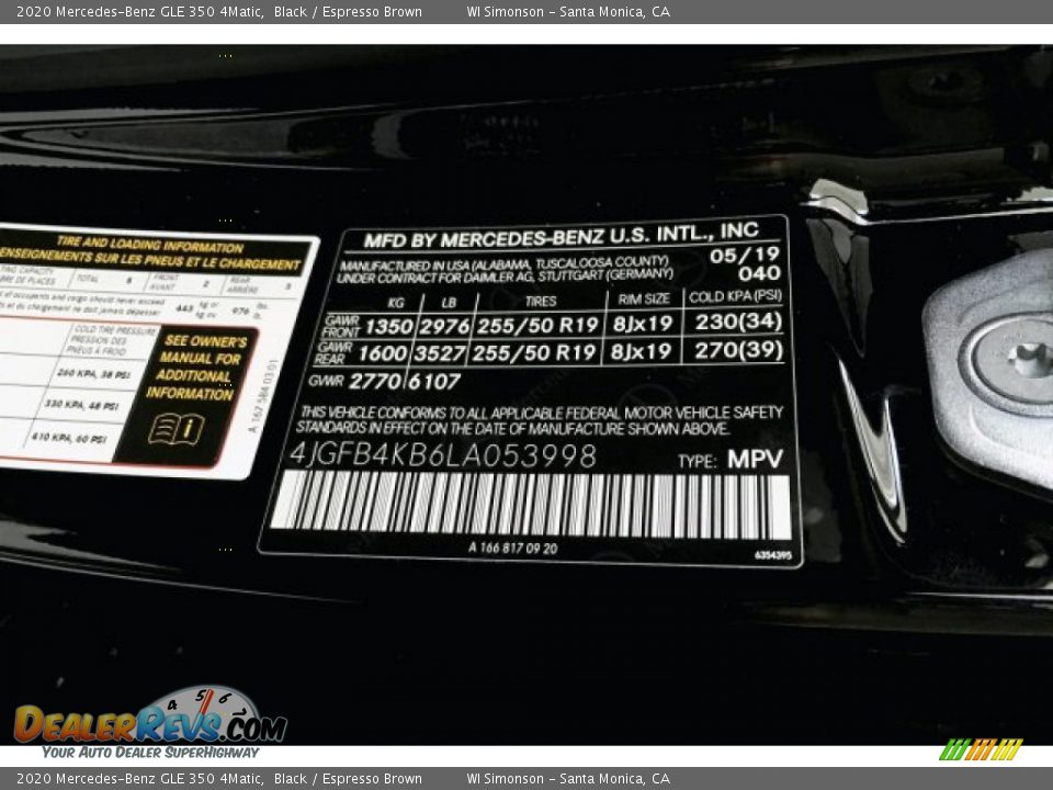 2020 Mercedes-Benz GLE 350 4Matic Black / Espresso Brown Photo #11