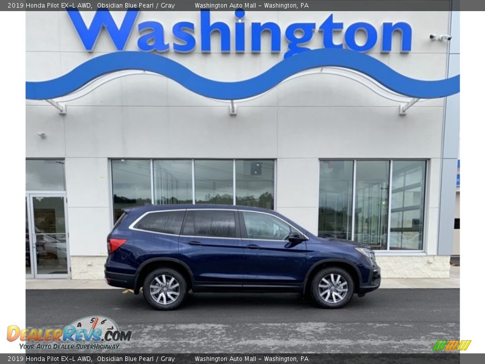 2019 Honda Pilot EX-L AWD Obsidian Blue Pearl / Gray Photo #1