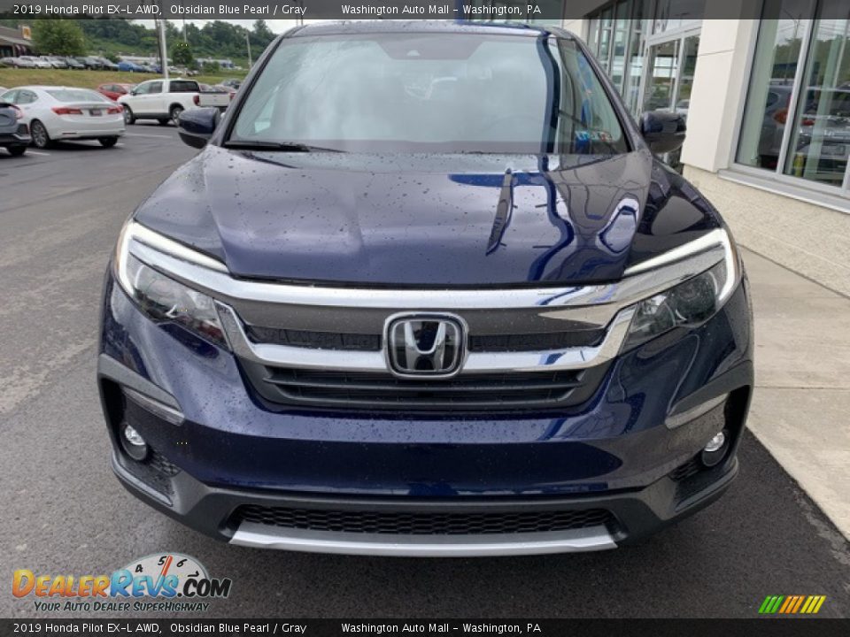 2019 Honda Pilot EX-L AWD Obsidian Blue Pearl / Gray Photo #3