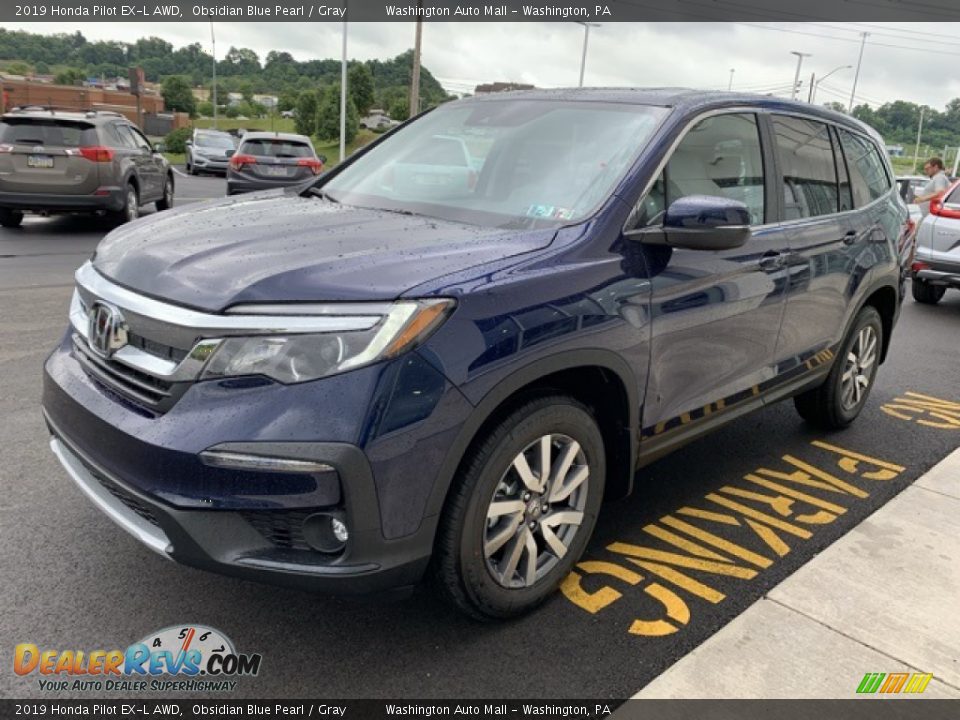 2019 Honda Pilot EX-L AWD Obsidian Blue Pearl / Gray Photo #4