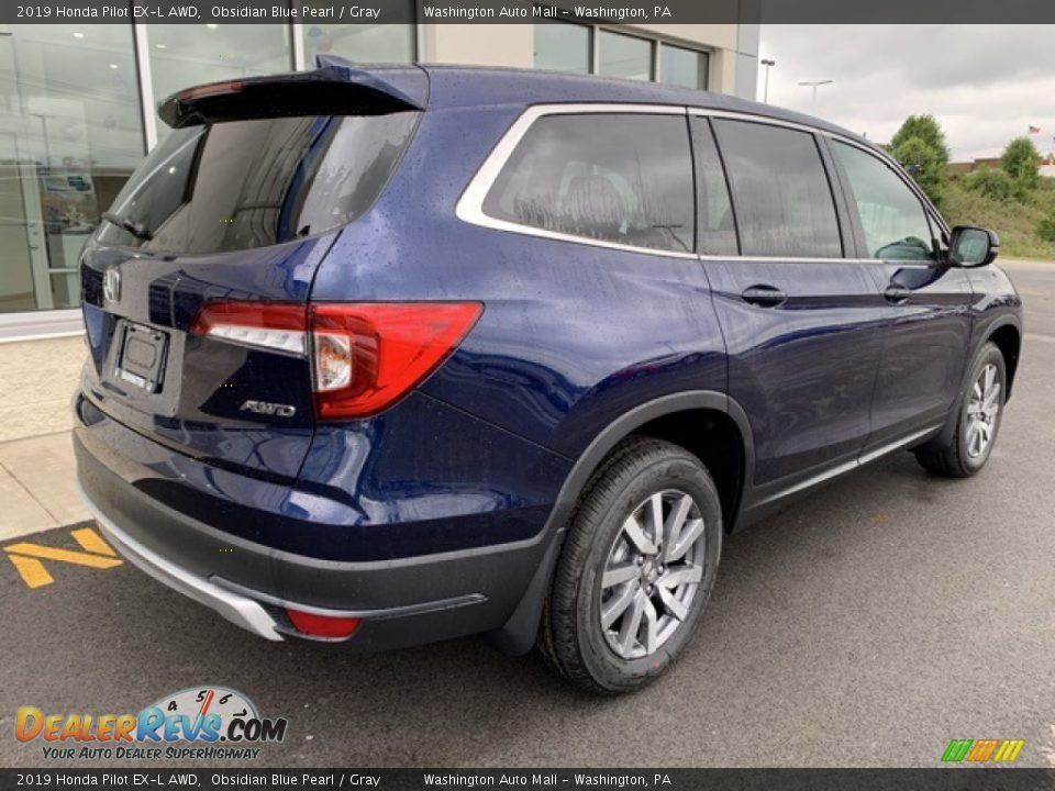 2019 Honda Pilot EX-L AWD Obsidian Blue Pearl / Gray Photo #7