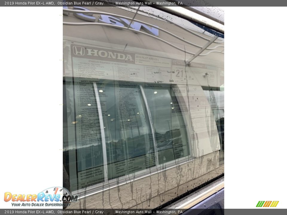 2019 Honda Pilot EX-L AWD Obsidian Blue Pearl / Gray Photo #15