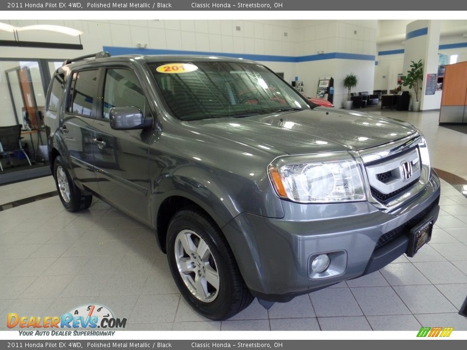 2011 Honda Pilot EX 4WD Polished Metal Metallic / Black Photo #3