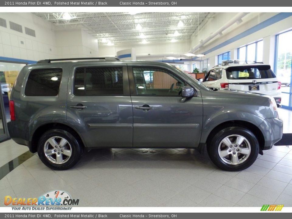 2011 Honda Pilot EX 4WD Polished Metal Metallic / Black Photo #4