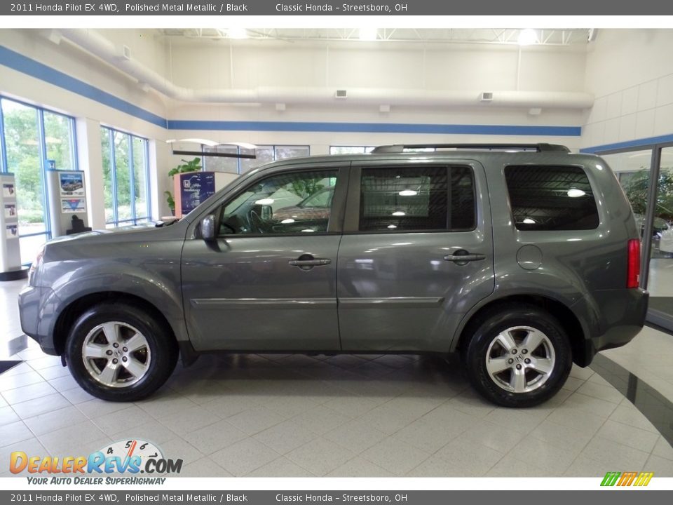 2011 Honda Pilot EX 4WD Polished Metal Metallic / Black Photo #10
