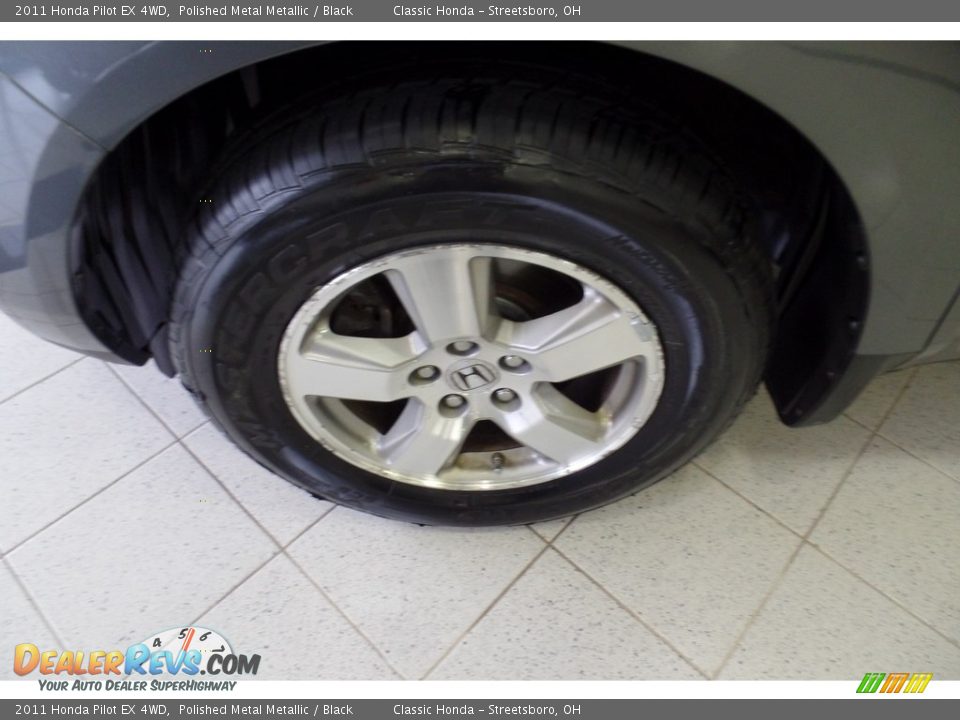 2011 Honda Pilot EX 4WD Polished Metal Metallic / Black Photo #12