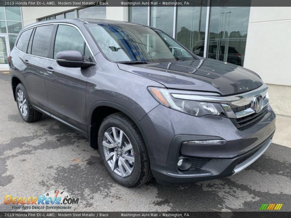 2019 Honda Pilot EX-L AWD Modern Steel Metallic / Black Photo #2