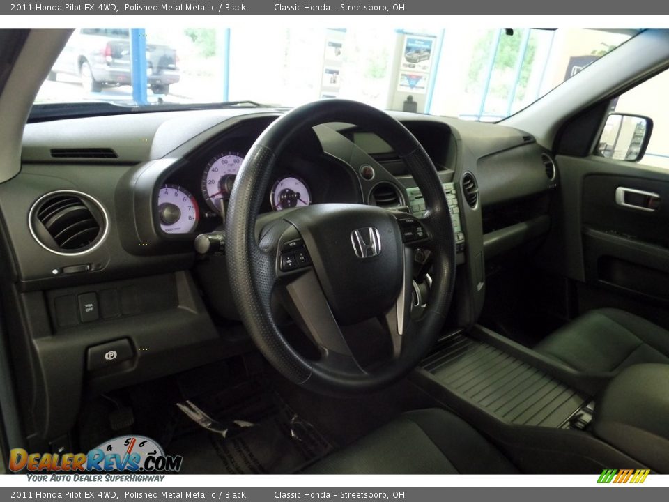 2011 Honda Pilot EX 4WD Polished Metal Metallic / Black Photo #30