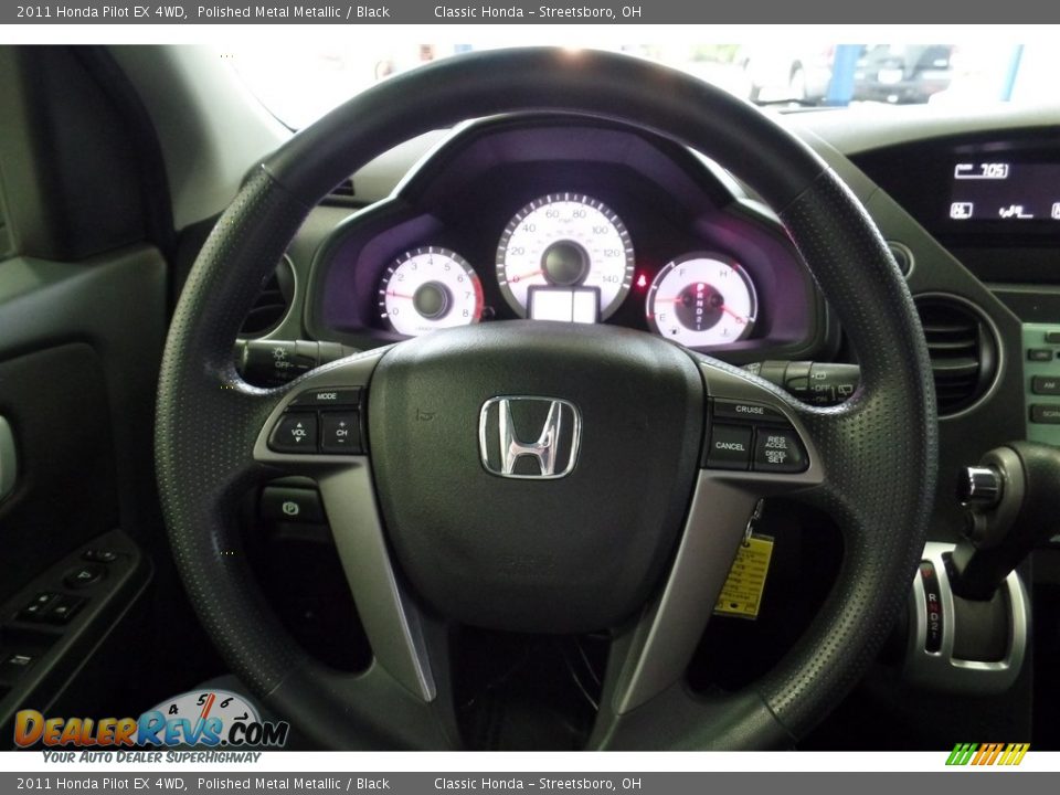 2011 Honda Pilot EX 4WD Polished Metal Metallic / Black Photo #32