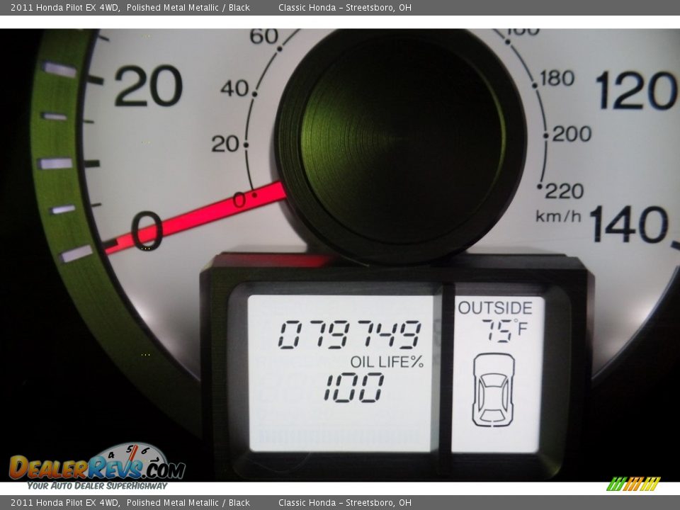 2011 Honda Pilot EX 4WD Polished Metal Metallic / Black Photo #33