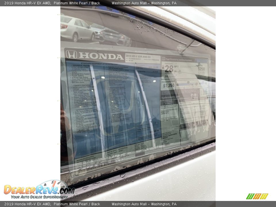 2019 Honda HR-V EX AWD Platinum White Pearl / Black Photo #15