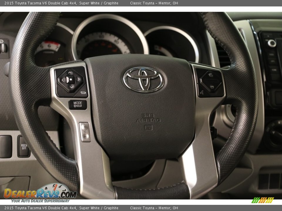 2015 Toyota Tacoma V6 Double Cab 4x4 Super White / Graphite Photo #7