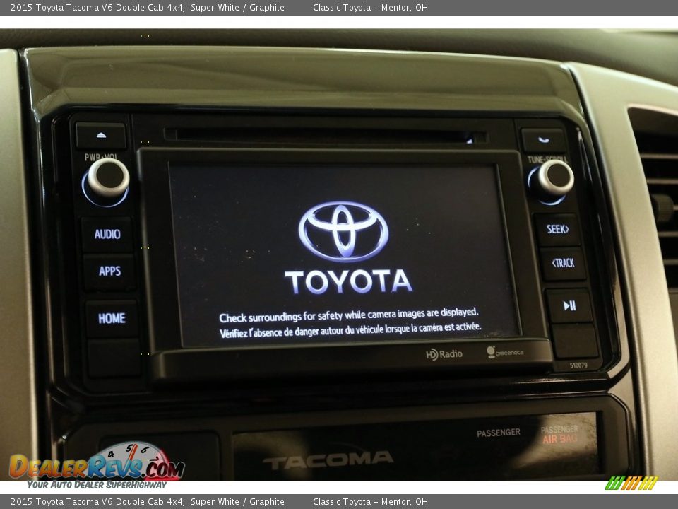 2015 Toyota Tacoma V6 Double Cab 4x4 Super White / Graphite Photo #10