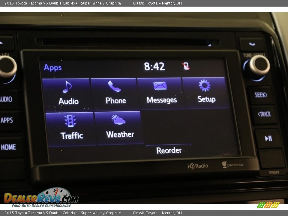 2015 Toyota Tacoma V6 Double Cab 4x4 Super White / Graphite Photo #12