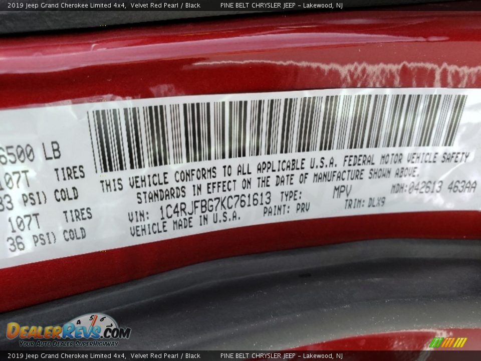 2019 Jeep Grand Cherokee Limited 4x4 Velvet Red Pearl / Black Photo #9