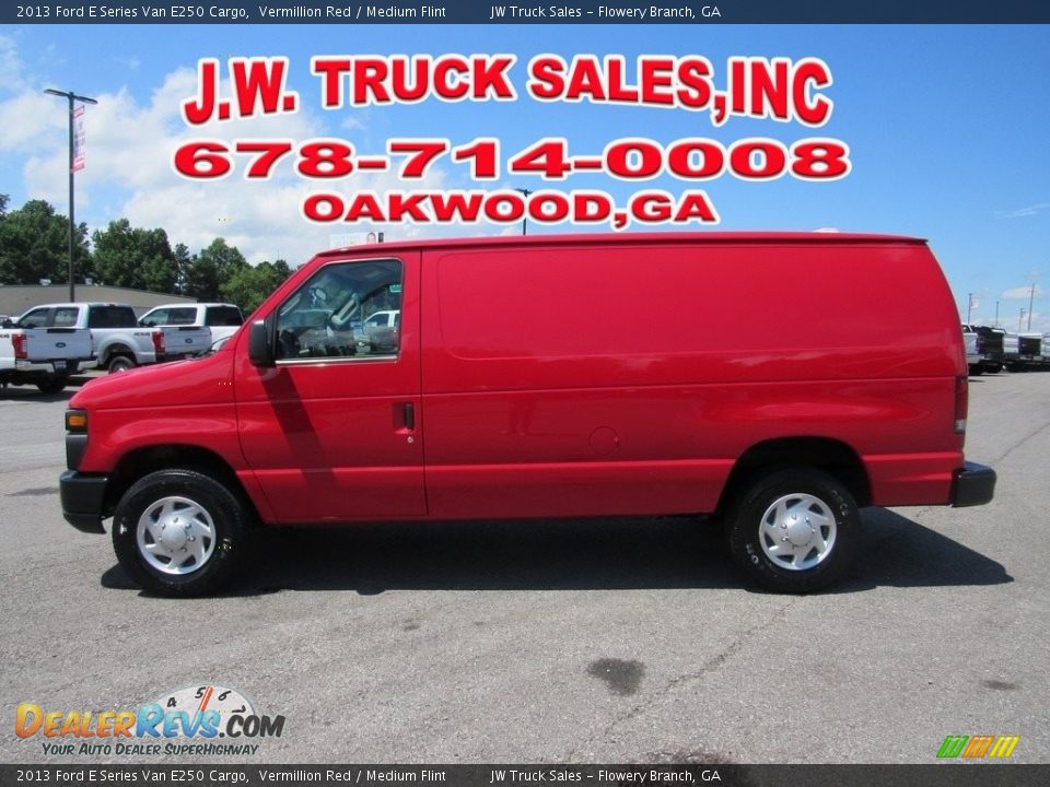 2013 Ford E Series Van E250 Cargo Vermillion Red / Medium Flint Photo #2