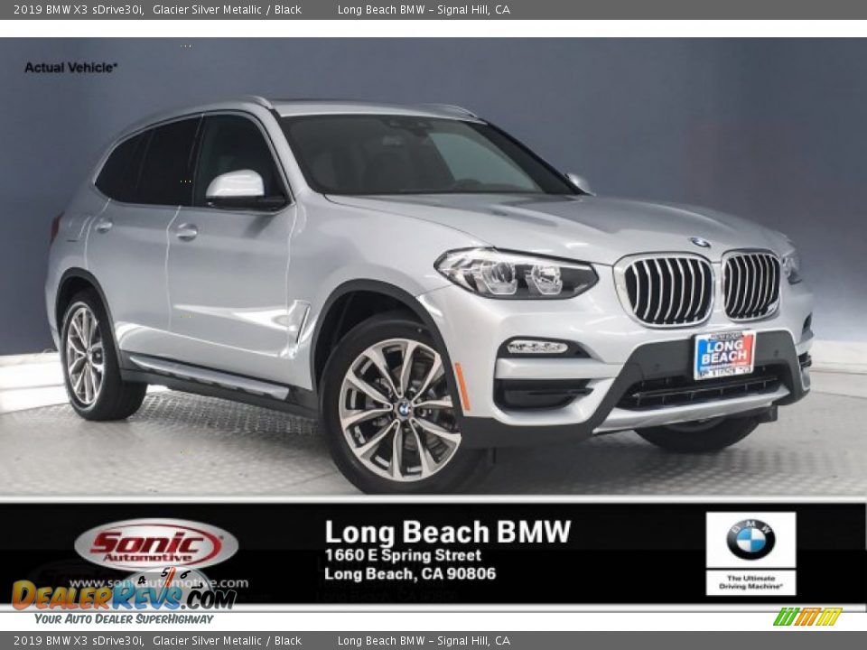 2019 BMW X3 sDrive30i Glacier Silver Metallic / Black Photo #1