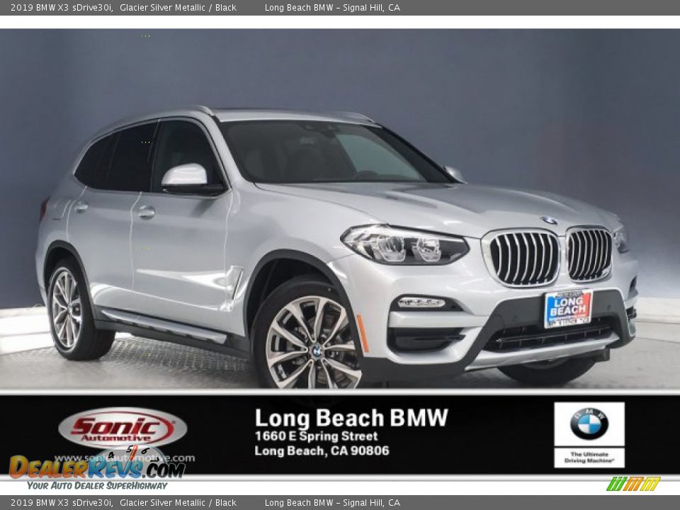 2019 BMW X3 sDrive30i Glacier Silver Metallic / Black Photo #10