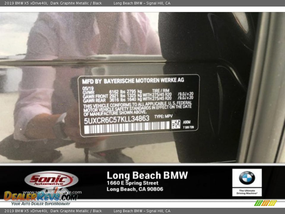 2019 BMW X5 xDrive40i Dark Graphite Metallic / Black Photo #11