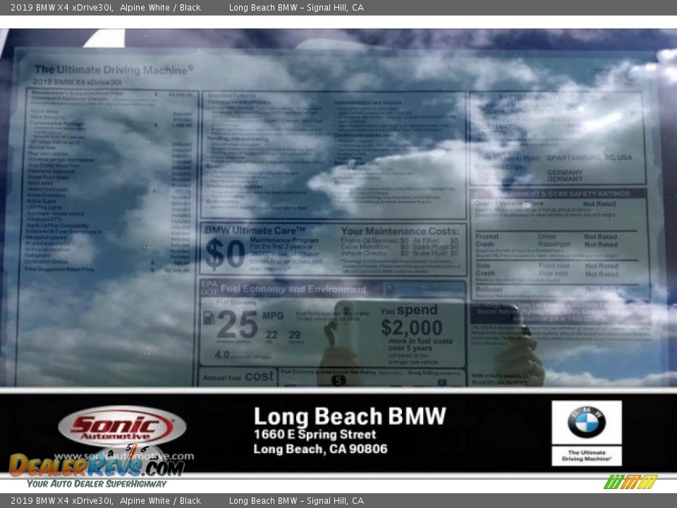 2019 BMW X4 xDrive30i Alpine White / Black Photo #10