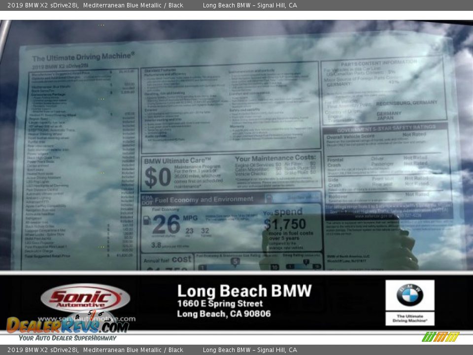 2019 BMW X2 sDrive28i Mediterranean Blue Metallic / Black Photo #10