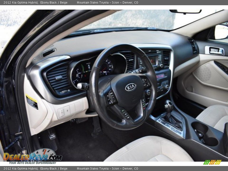 2012 Kia Optima Hybrid Ebony Black / Beige Photo #10
